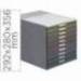 Fichero cajones Durable plastico aplilables 10 cajones gris