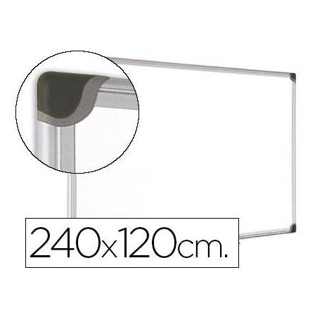 Pizarra Blanca Vitrificada Magnetica marco de aluminio 240x120 Bi-Office