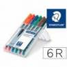 Rotulador Retroproyección Permanente Staedtler Lumocolor 318 6 Colores Surtidos Punta Superfina Redonda
