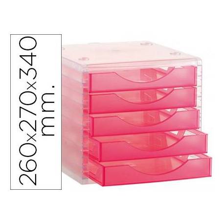 Modulo 5 cajones sobremesa Archivo 2000 rosa 