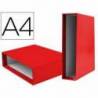 Caja archivador Liderpapel de palanca Din A4 documenta Rojo