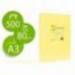 Papel color marca Q-connect DIN A3 80g/m2 Amarillo pack 500 hojas