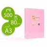 Papel color Q-connect A3 80g/m2 Rosa pack 500 hojas