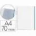Funda Multitaladro Q-Connect Din A4 70 MC Cristal con Borde Azul Bolsa 10 unidades