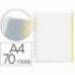 Funda Multitaladro Q-Connect Din A4 70 MC Cristal con Borde Amarillo Bolsa de 10 unidades