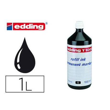 Tinta Rotulador Permanente Edding T-1000 Negro Frasco de 1 litro