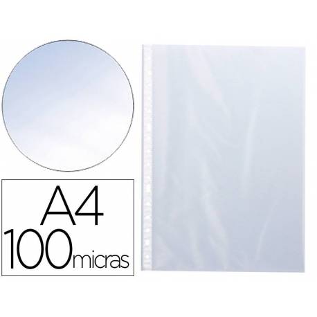 Funda Multitaladro Q-Connect A4 100 MC Cristal Caja 100