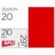 Etiqueta Adhesiva Apli 210x297 mm Rojo Fluorescente Caja con 20 hojas