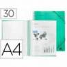 Carpeta Liderpapel escaparate verde 30 fundas espiral