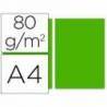 Papel color Liderpapel verde intenso a4 80 g/m2 100 hojas