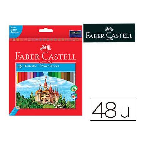 Lapices de colores Faber-Castell hexagonal caja de 48 unidades + sacapuntas