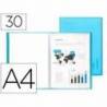 Carpeta Beautone escaparate azul 30 fundas fijas Din a4