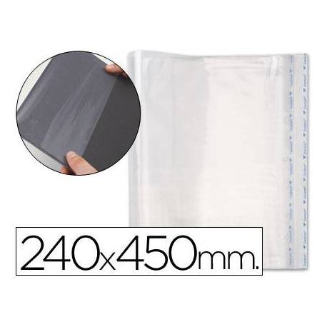 Forralibro PP ajustable adhesivo Medida 240 x 450 mm.