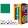 Gomets Apli cuadrados color verde 20x20mm