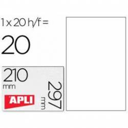 Etiquetas adhesivas Apli 210x297 mm de poliester resistente a la intemperie para impresora laser