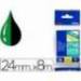 Cintas Brother TZE-751 24mm (ancho) x 8m (largo) laminada verde/Negro