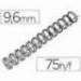Espiral GBC wire 3:1 9,6 mm n.6 color negro. Capacidad 75 hojas. Caja de 100 unidades.