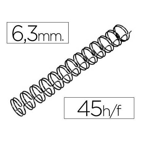 Espiral GBC wire 3:1 6,3 mm n.4 color negro. Capacidad 45 hojas. Caja de 100 unidades.