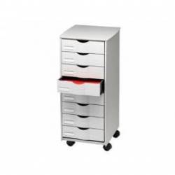 Mueble auxiliar fast-paperflow para oficina 8 cajones en gris 5x825x382 71,5x31,6x34,3 cm