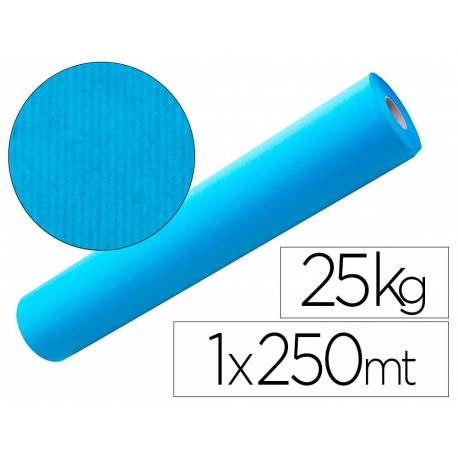 Papel kraft color azul bobina 1,00 mt x 250 mts especial para embalaje.