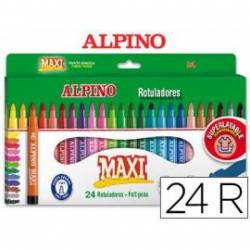 Rotulador Alpino Maxi punta gruesa lavable caja 24 rotuladores