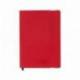 Libreta Liderpapel simil piel a6 120 hojas 70g/m2 cuadro 4mm sin margen color rojo