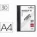 Carpeta dossier con pinza central duraclip Durable 30 hojas Din A4 negro