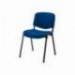 Silla apilable q-connect brazos cortos tapizada sin ruedas 910 mm alto 490mm largo440 mm profundidad color azul