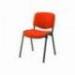 Silla apilable q-connect brazos cortos tapizada sin ruedas 910 mm alto 490 mm largo440 mm profundidad color rojo