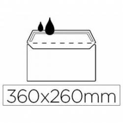Sobre N.16 Liderpapel, 260x360mm blanco folio especial engomado caja de 250 unidades solapa de pico. 