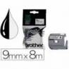 Cintas Brother MK-221BZ 9mm (ancho) x 8m (largo) negro/blanco