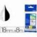 Cinta brother TZE-241 18mm (ancho) x 8m (largo) laminada blanco/negro