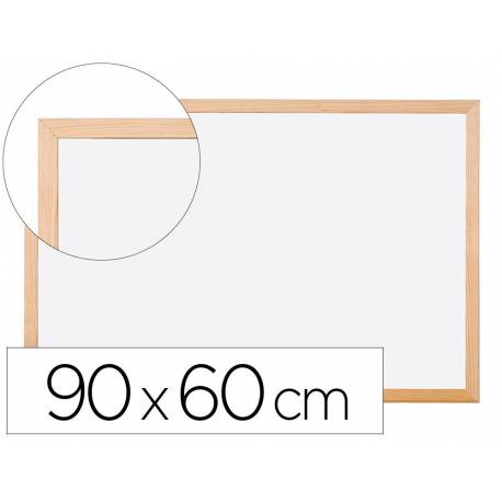 Pizarra Q-Connect Blanca Melamina con marco de madera 90x60 cm