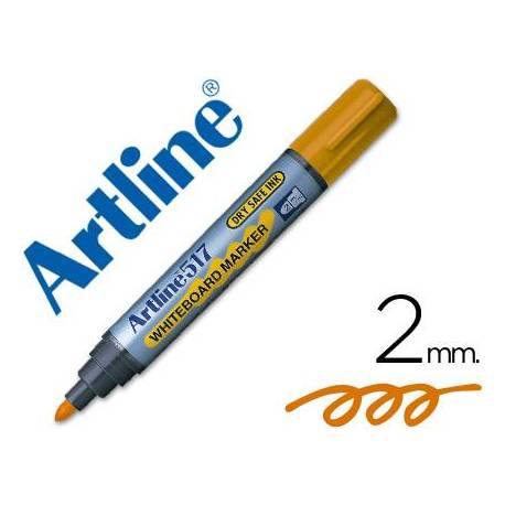Rotulador Artline EK-517 punta redonda 2 mm tinta naranja para pizarra blanca