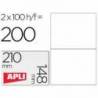 2 Etiquetas Apli Adhesivas 210x148 mm . Caja de 100 hojas