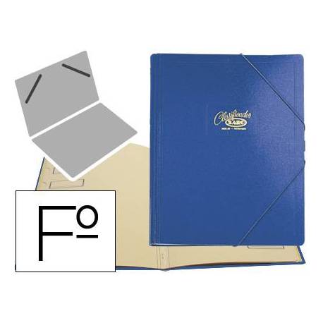 Carpeta clasificadora de carton compacto Saro 275x360 mm azul modelo 30