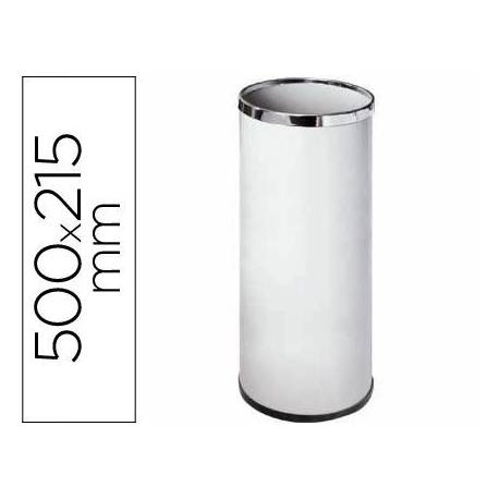 Paraguero metalico 301 color blanco aros cromados 50x21,5 cm.