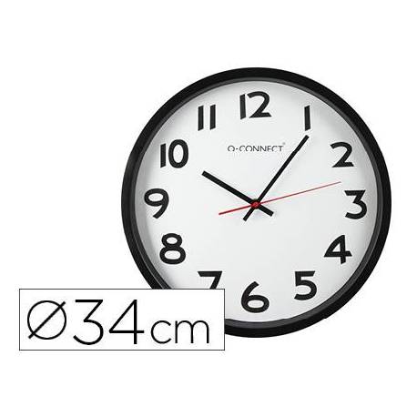 Reloj de pared plastico 38 cm marco negro