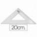 Escuadra Liderpapel de 20 cm de plastico cristal.