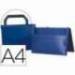 Carpeta Liderpapel portadocumentos broche polipropileno Din A4 color azul con asa