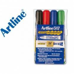 Rotulador Artline EK-517 punta redonda 2 mm bolsa de 4 rotuladores colores para pizarra blanca