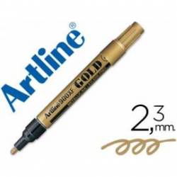 Rotulador Artline marcador permanente tinta metalica EK-900 color oro punta redonda 2.3 mm.