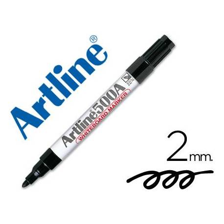 Rotulador Artline EK-500 punta redonda 2 mm recargable negro para pizarra
