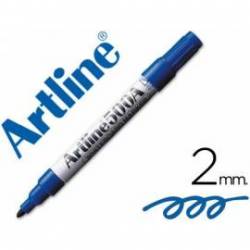 Rotulador Artline EK-500 punta redonda 2 mm recargable azul para pizarra