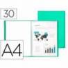 Carpeta escaparate Liderpapel DIN A4 poliporpileno con 30 fundas verde