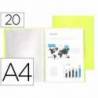 Carpeta escaparate Liderpapel DIN A4 poliporpileno con 20 fundas amarillo