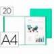 Carpeta escaparate Liderpapel DIN A4 poliporpileno con 20 fundas verde