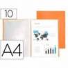 Carpeta escaparate Liderpapel DIN A4 10 fundas polipropileno naranja
