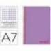 CUADERNO ESPIRAL LIDERPAPEL A7 MICRO WONDER TAPA PLASTICO 100H 90 GR CUADRO 5MM 4 BANDAS VIOLETA
