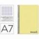 CUADERNO ESPIRAL LIDERPAPEL A7 MICRO WONDER TAPA PLASTICO 100H 90 GR CUADRO 5MM 4 BANDAS AMARILLO